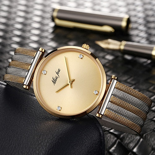 Top Selling Product In 2018 Stainless Steel Bracelet Gold Diamond Gifts For Women Minimalist Designer Brand Luxury Women Watches