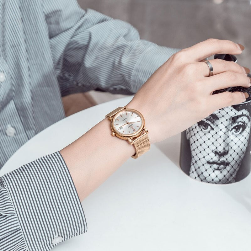 Women Watch Top Brand Luxury Gold Swiss Quartz Movement Stainless Steel Fashion Ladies Watches Female Clocks Reloj Mujer 36mm