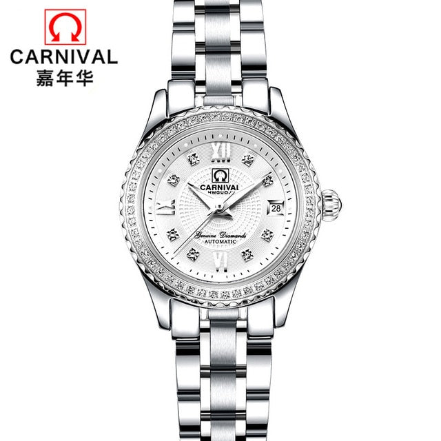 Carnival Mechanical Women Watches Switzerland Luxury Brand Sapphire Automatic Watch Women Luminous Ladies Wristwatch Reloj Mujer