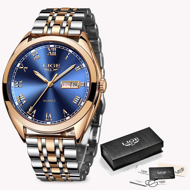 2020 LIGE New Rose Gold Women Watch Business Quartz Watch Ladies Top Brand Luxury Female Wrist Watch Girl Clock Relogio Feminino