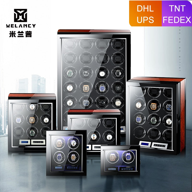 Luxury Automatic watches box with Mabuchi motor LCD touch screen and Remote control Watch winder box