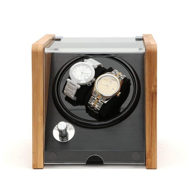 Automatic Luxury Watch Winder Box Display Accessories Mechnical Wooden for Male Wood Storage Metal Knob Switch Rectangle