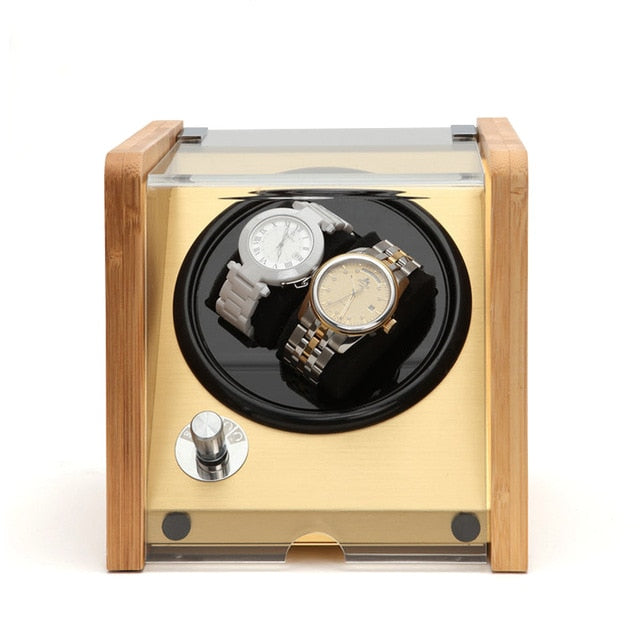 Automatic Luxury Watch Winder Box Display Accessories Mechnical Wooden for Male Wood Storage Metal Knob Switch Rectangle