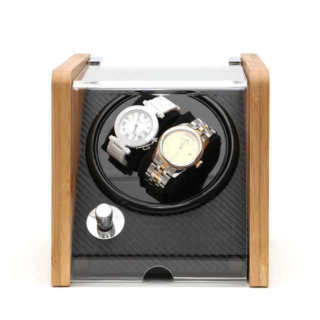 Automatic Luxury Watch Winder Box Display Accessories Mechnical Wooden for Male Wood Storage Metal Knob Switch Rectangle
