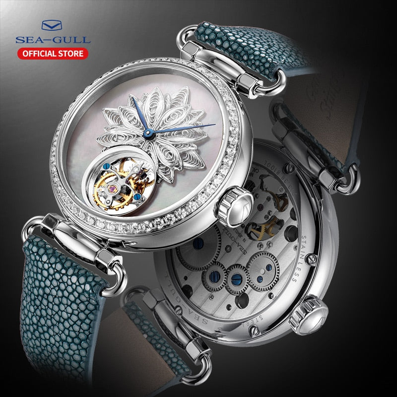 Seagull luxury brand tourbillion watch mechanical watches watch women tourbillion watch sapphire watch luxury watch 713.18.8100L