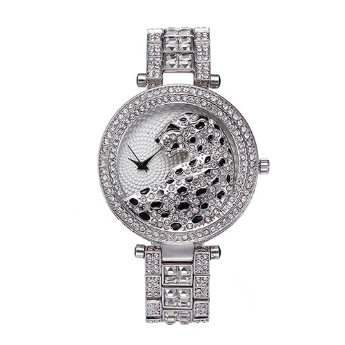 360PCS  Women Quartz Watch Fashion Bling Casual Ladies Watch Female Quartz Gold Watch Crystal Diamond Leopard For Women Clock