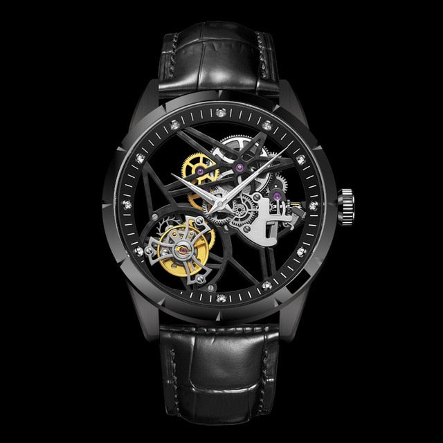 AESOP Men's Mechanical Watches Tourbillon Watch Male Skeleton Wrist Watches for Men Man Luxury Clock Luxury Black dropshipping