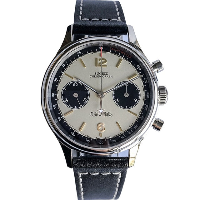 Chronograph Mechanical Watch ST1901 Original Movement Sapphire 5 ATM Waterproof Swan-neck regulator Gooseneck watch men Pilot