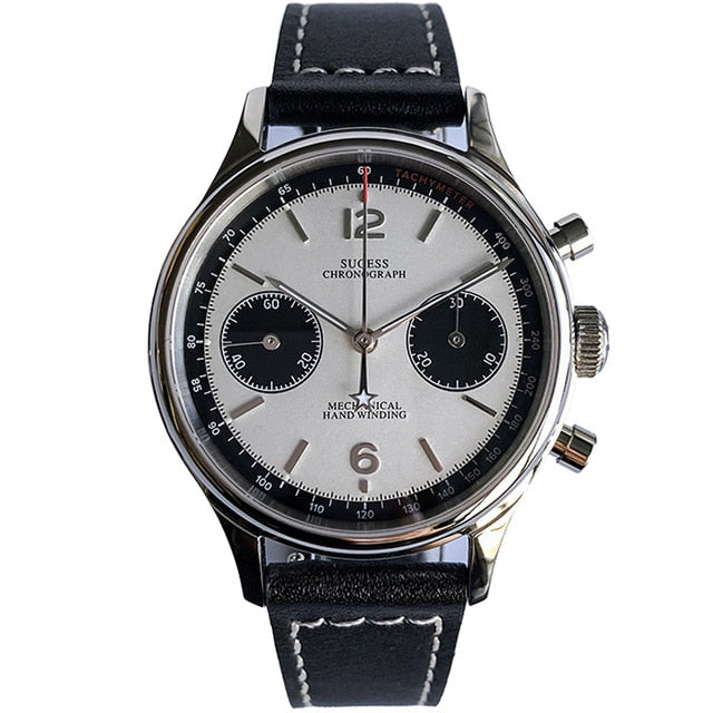 Chronograph Mechanical Watch ST1901 Original Movement Sapphire 5 ATM Waterproof Swan-neck regulator Gooseneck watch men Pilot