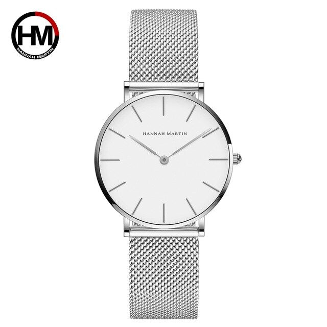 36mm Full Black Japan Quartz Movement High Quality Top Brand Luxury Women Wrist Watch Stainless Steel Waterproof Ladies Watches