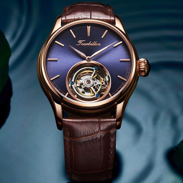 AESOP Men's Real Tourbillon Mechanical Watch for Men Watches Mens Clock Tourbillon Skeleton 2020 Luxury Movement Dropshipping