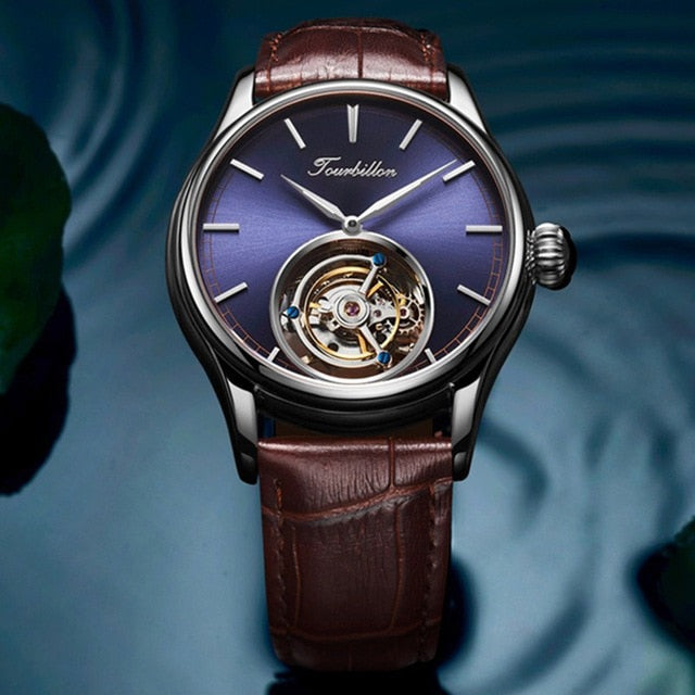 AESOP Men's Real Tourbillon Mechanical Watch for Men Watches Mens Clock Tourbillon Skeleton 2020 Luxury Movement Dropshipping