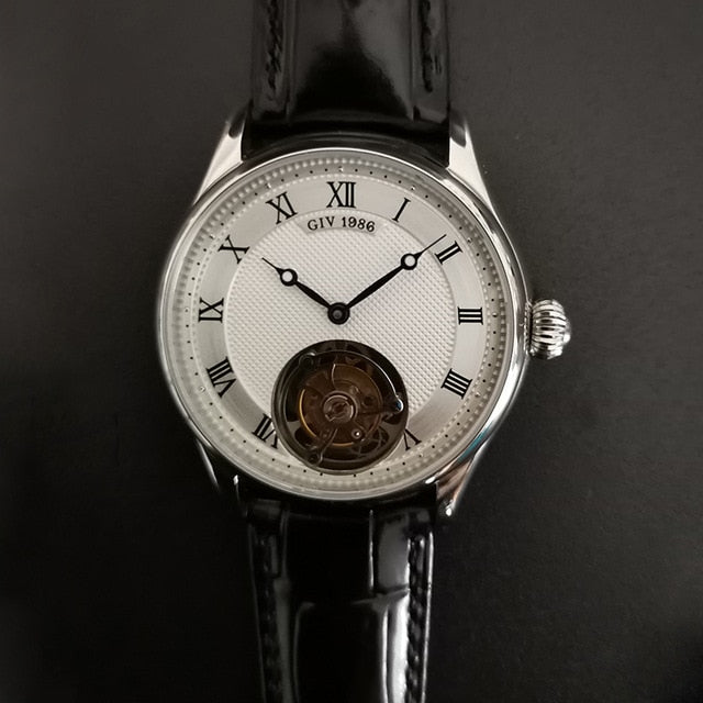 GIV Luxury Original Tourbillon Watches Men Simple Brand Sapphire Mechanical Tourbillon Man Watches Business Waterproof Clock