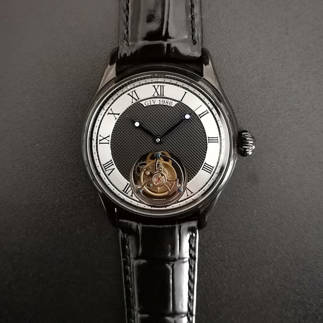 GIV Luxury Original Tourbillon Watches Men Simple Brand Sapphire Mechanical Tourbillon Man Watches Business Waterproof Clock