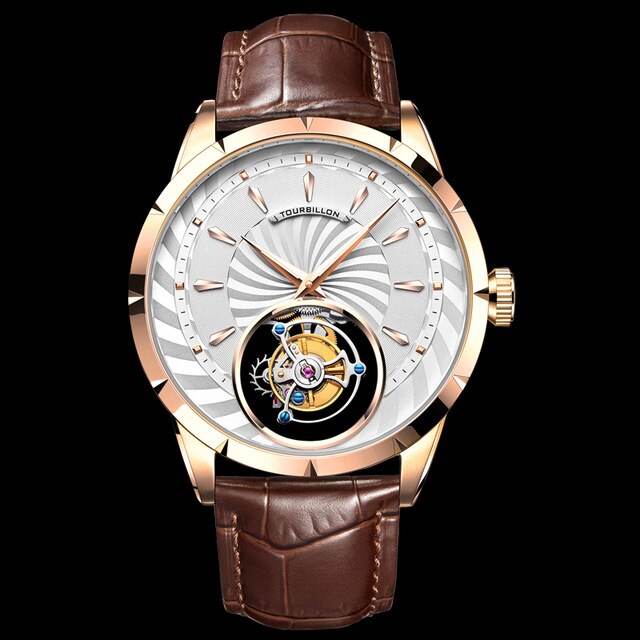 AESOP Mens Mechanical Watch Watches Top Tourbillon Male Skeleton Men's Watch for Men Man Luxury Clocks Luxury Thin Mechanical