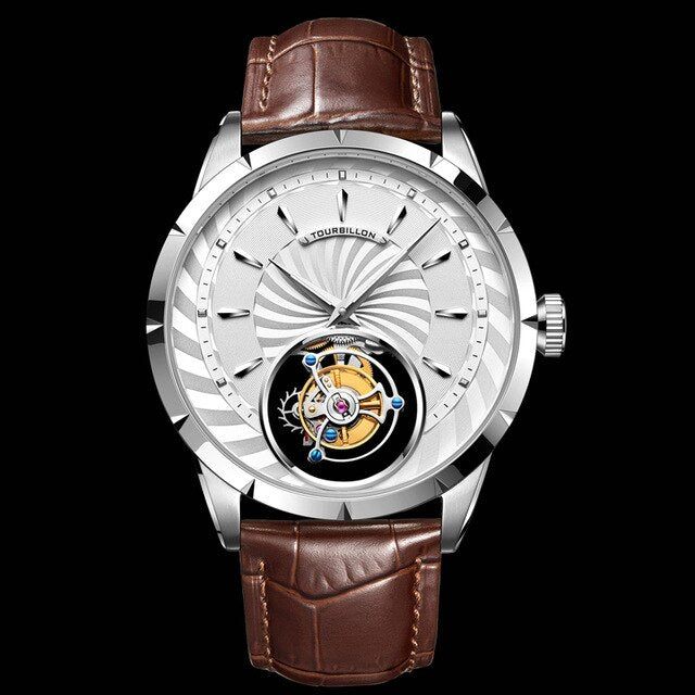 AESOP Mens Mechanical Watch Watches Top Tourbillon Male Skeleton Men's Watch for Men Man Luxury Clocks Luxury Thin Mechanical