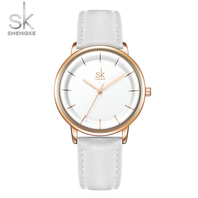 Shengke Women Watch Plaid Leather Girl Wristwatch Lady Clock Brand Wristwatches Clock Montres Femme Reloj Mujer