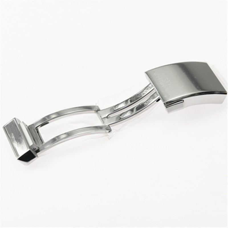 for Breitlin g Classic 1884 18 20 mm Men's Rubber Silicone Strap Silver Stainless Steel titanium Buckle Replacement clasp